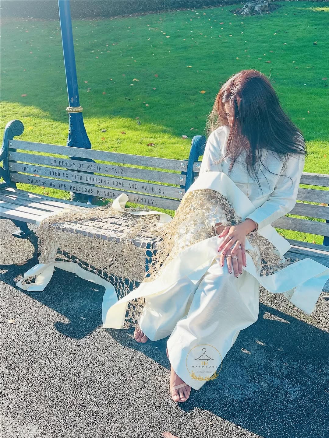 Sheesh dupatta with Rao silk farshi shalwar suit in cream color